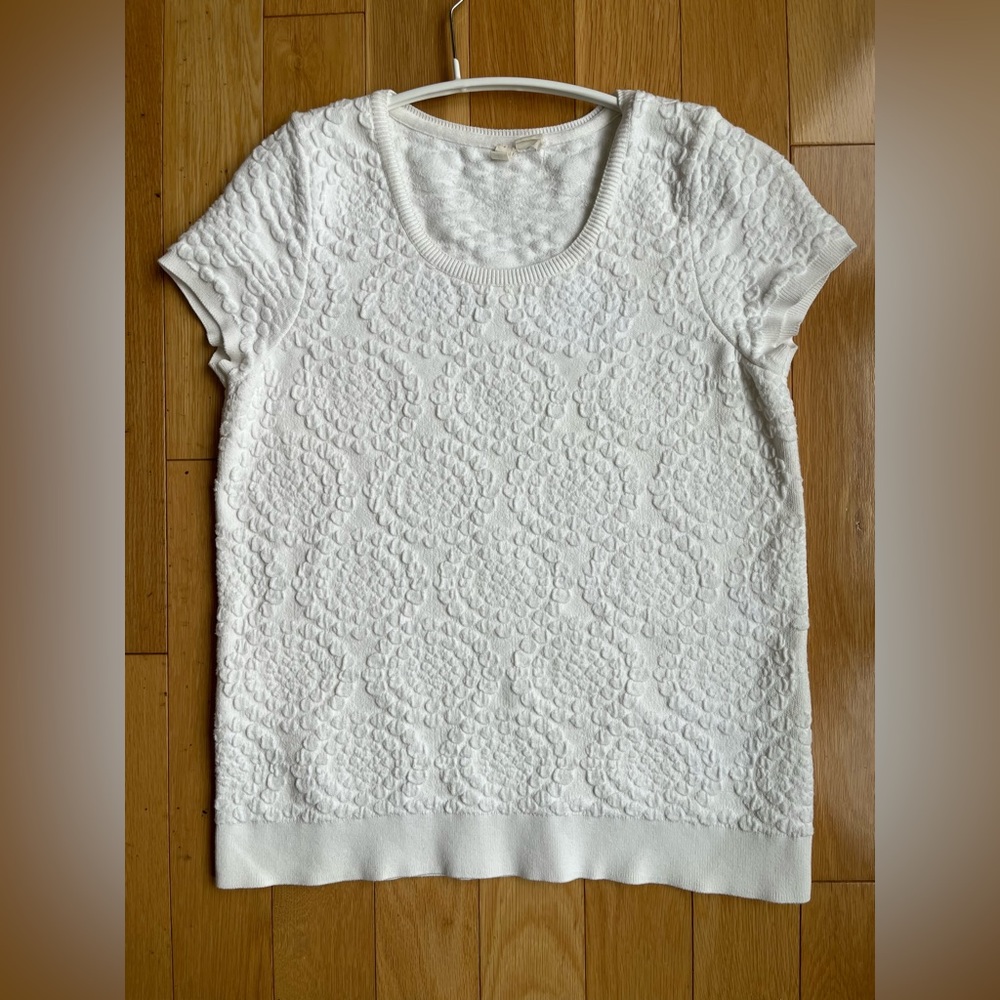 Anthropologie White Crewneck T Shirt